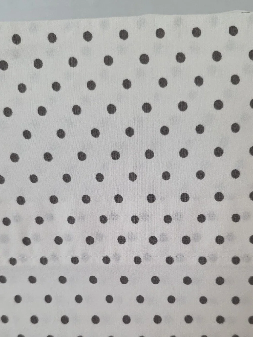 Lauren Ralph Lauren White Body Black Gray Polka Dot Cotton Twin Flat Sheet